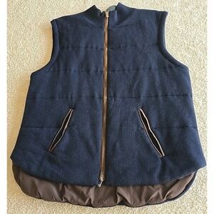 Hart Schaffner Marx Men's 100% Extra‎ Fine Merino Wool Puffer Vest Navy Size L